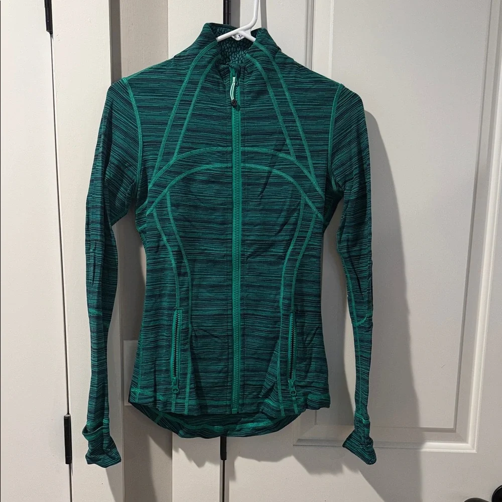 Lulu Lemon Green Striped Zip-Up Jacket - Picture 1 of 1